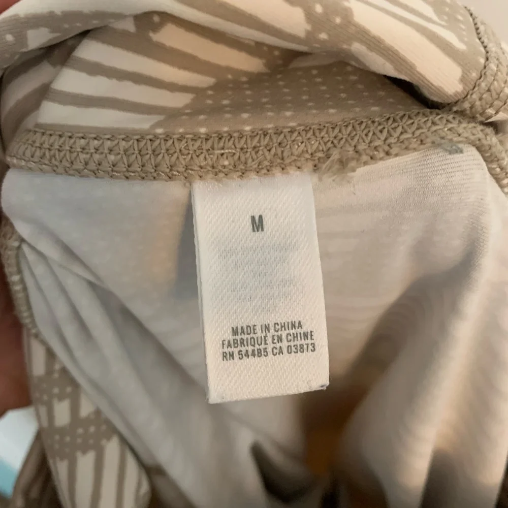 Aerie Chill Play Move Leggings Tan Geometric Print Womens Medium